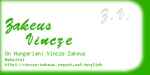 zakeus vincze business card